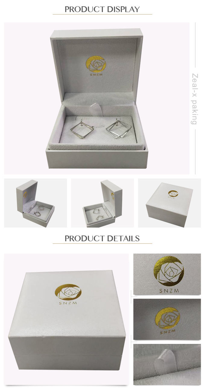 Cartulina de la caja de regalo del papel de la joyería de Earing que empaqueta con el logotipo/el tamaño modificados para requisitos particulares